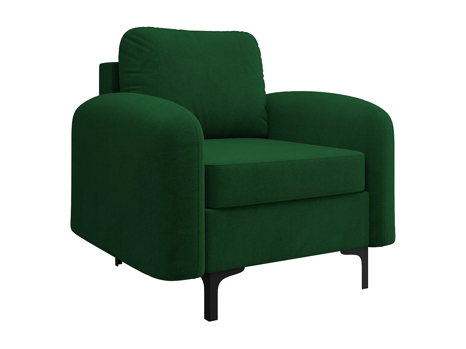Sillón Torlua 100, Verde, 96x92x94cm, Tapiz, Patas: Metal