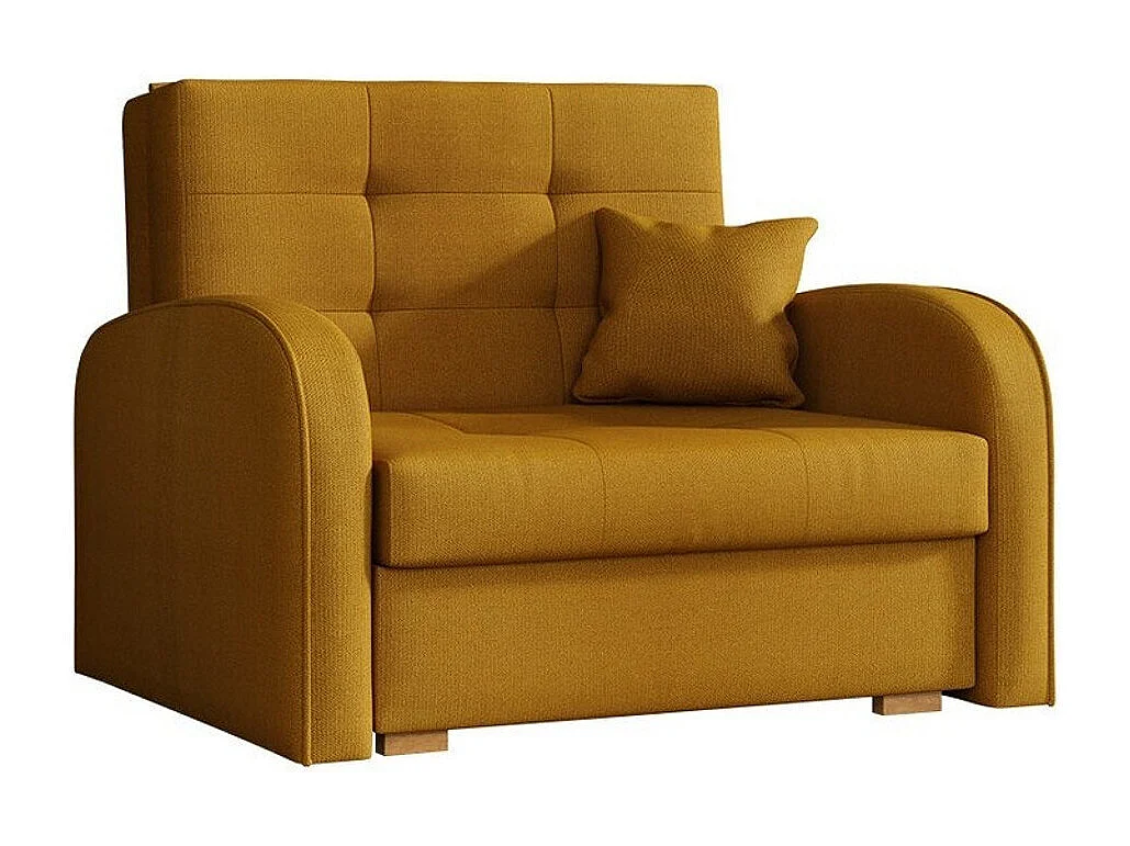 Fauteuil Columbus 114, Jaune, 85x103x98cm, Tapisserie, Pieds: Bois