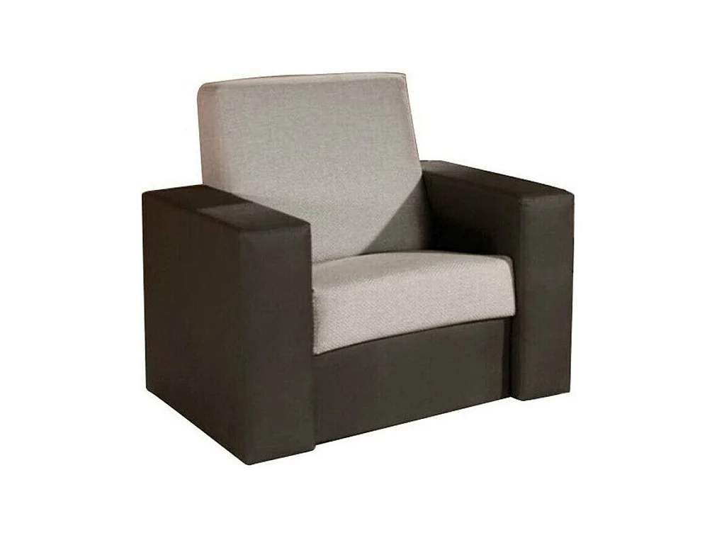 Fauteuil Providence 170, Brun clair, 90x82x80cm, Faux cuir + Tapisserie, Pieds: Plastique