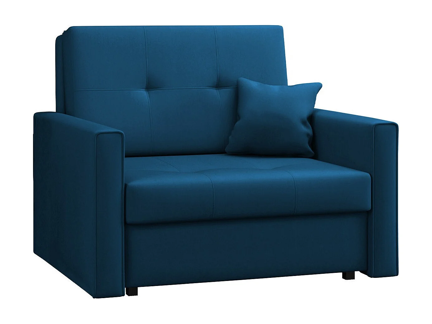 Fauteuil Columbus 104, Bleu, 85x103x98cm, Tissu, Pieds: Métal, Mobilier déjà assemblé