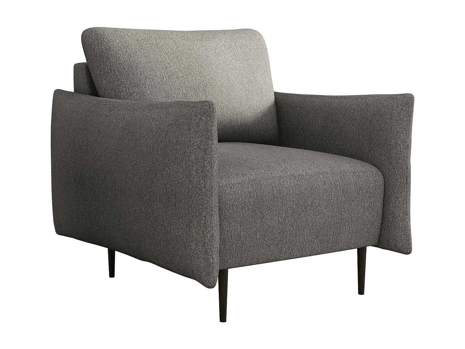 Fauteuil Columbus 225, Gris, 85x90x98cm, Tissu, Pieds: Métal