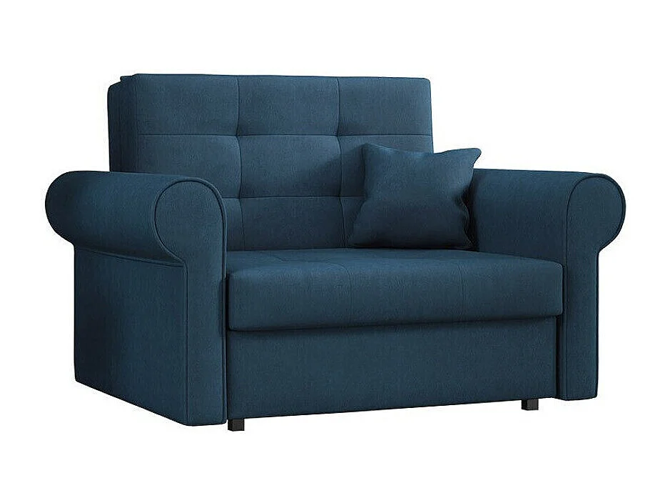 Fauteuil Columbus 127, Bleu, 85x116x98cm, Tapisserie, Pieds: Métal