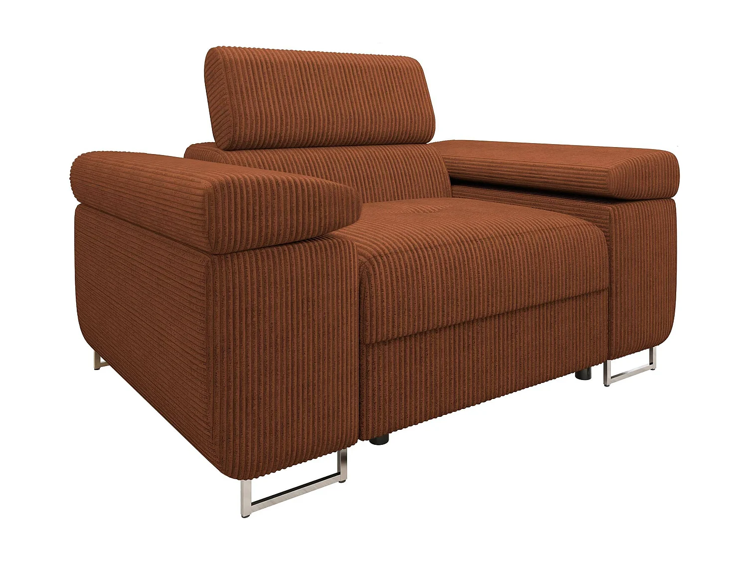 Fauteuil Comfivo Eliferu 106, Marron, 70x134x102cm, Tissu, Pieds: Métal