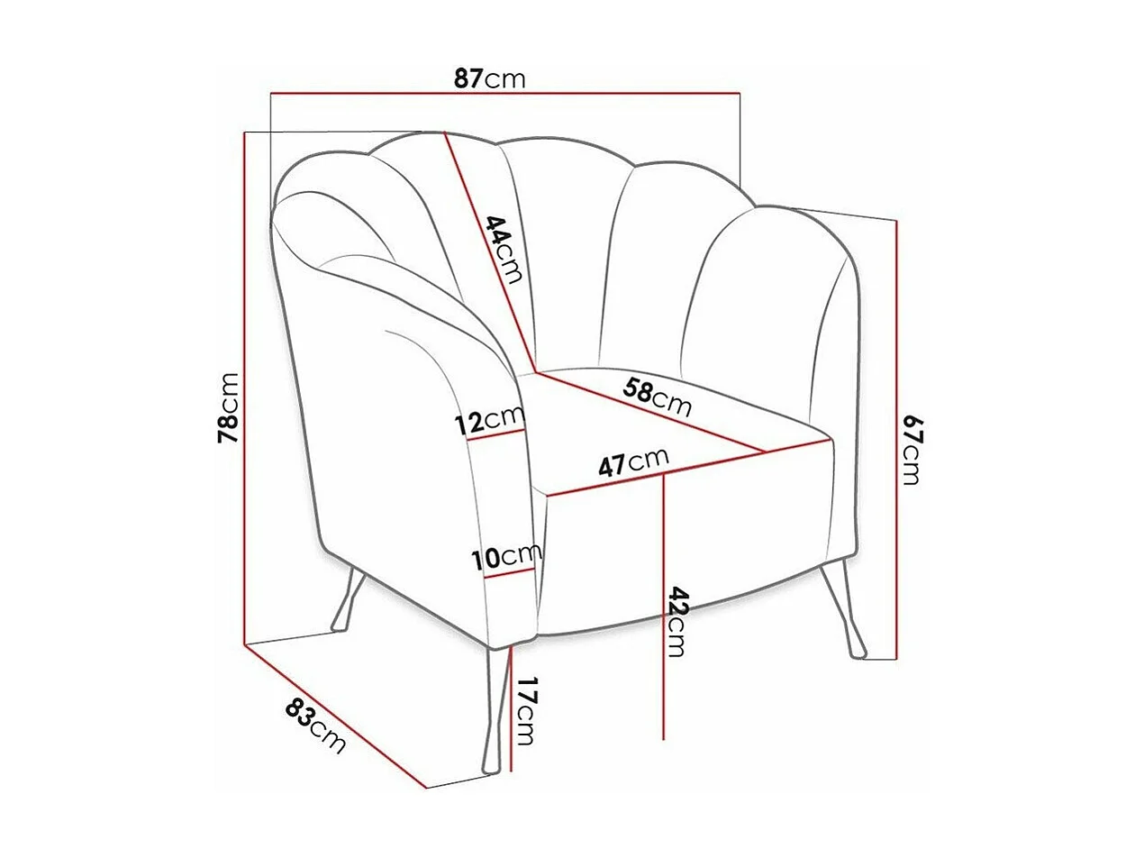 Fauteuil Providence 150, Bleu, 78x87x83cm, Tissu, Pieds: Métal