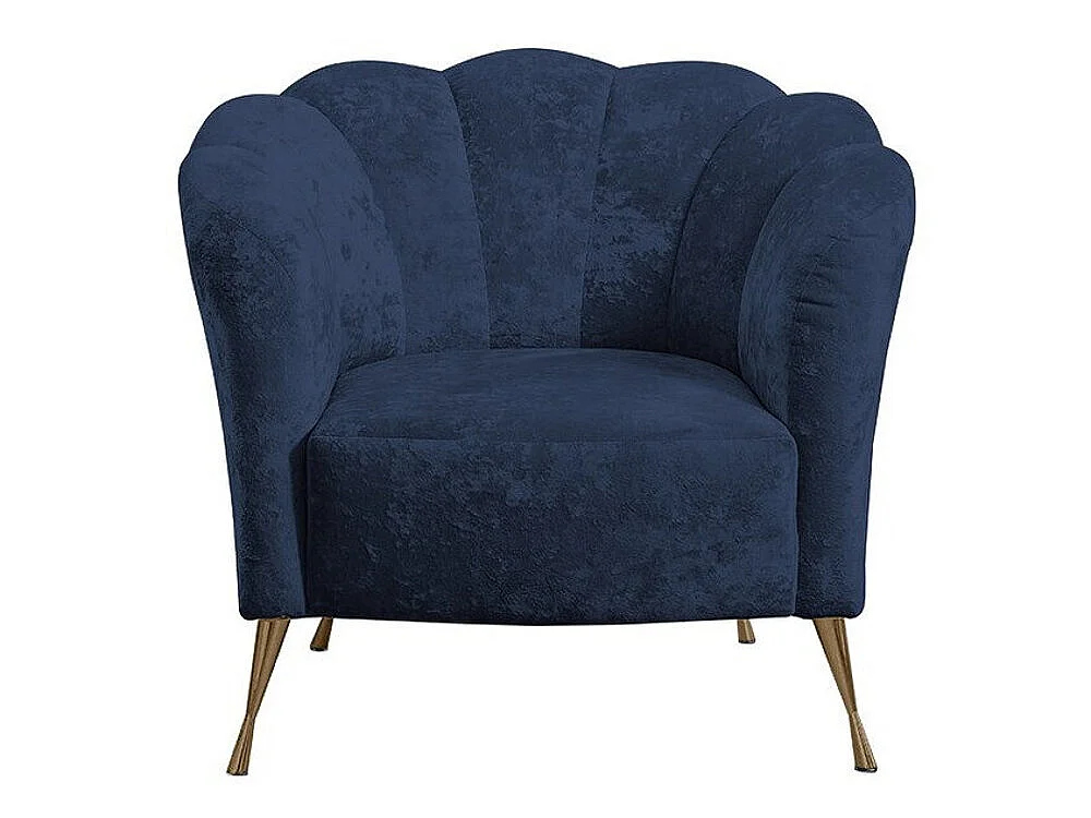 Fauteuil Providence 150, Bleu, 78x87x83cm, Tissu, Pieds: Métal