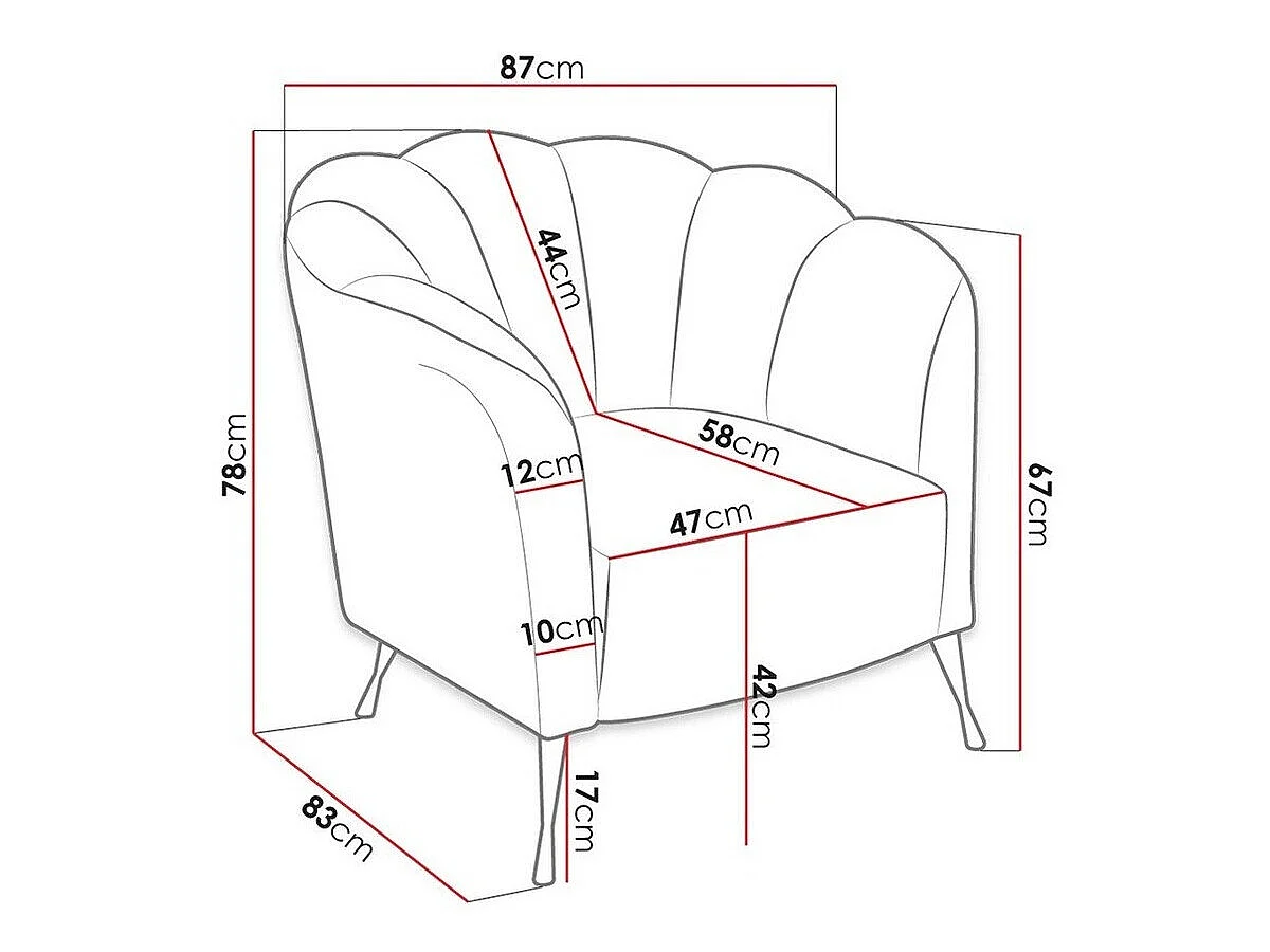 Fauteuil Providence 150, Bleu, 78x87x83cm, Tissu, Pieds: Métal