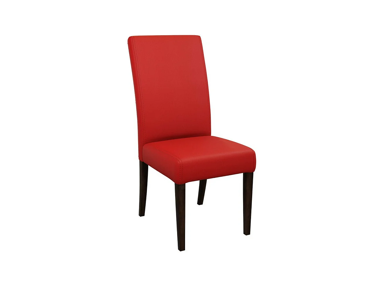 Chaise Sparks 184, Noix|Rouge, 105x45x42cm, Faux cuir, En bois, Bois