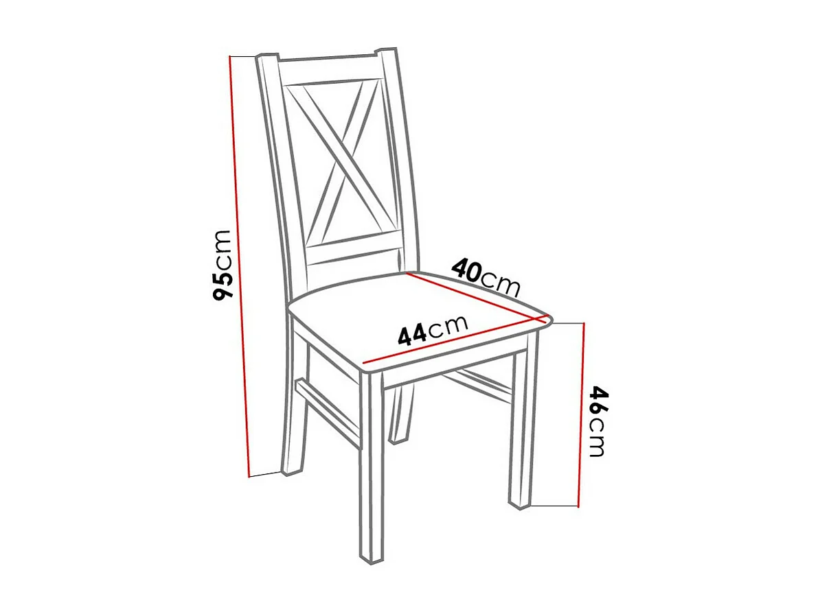 Chaise Sparks 117, Wengué|Gris, 95x46x40cm, Tapisserie, En bois, Bois