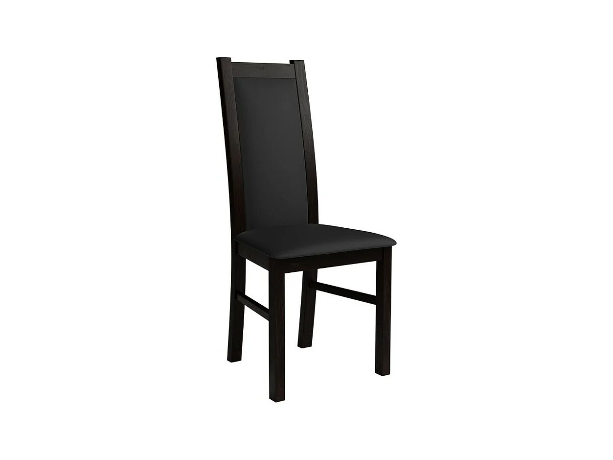 Chaise Sparks 116, Wengué|Noir, 95x44x40cm, Faux cuir, En bois, Bois