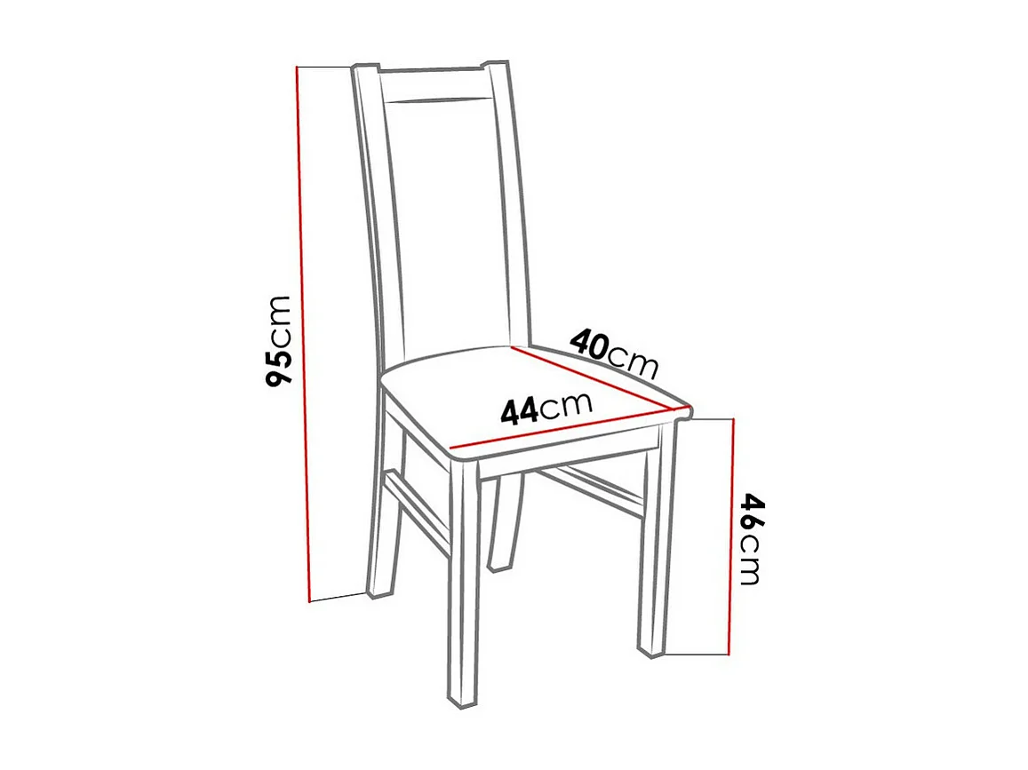 Chaise Sparks 116, Noir|Wengué, 95x44x40cm, Faux cuir, En bois, Bois