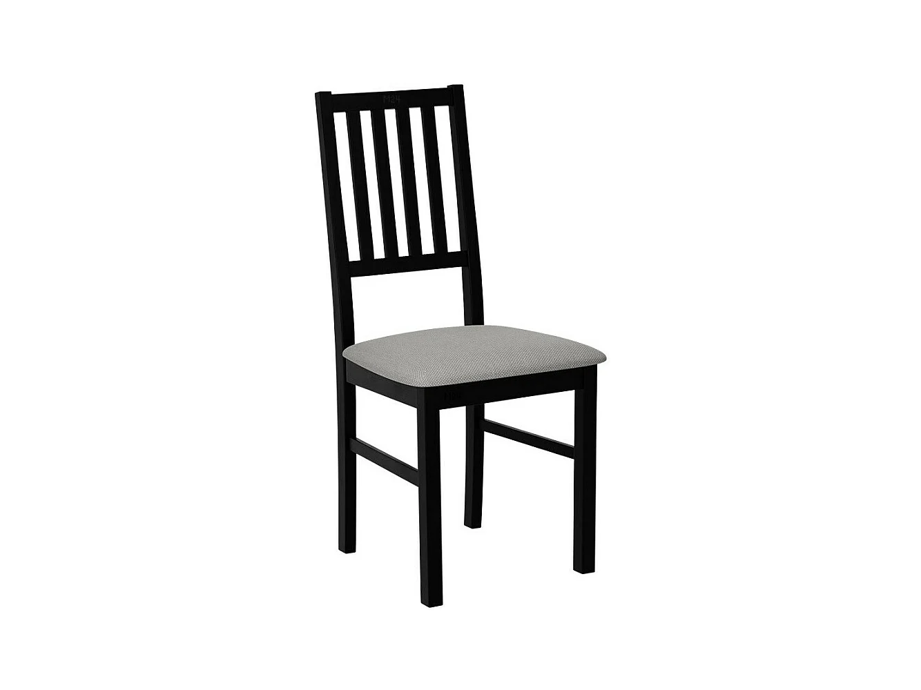 Silla Victorville 170, Gris claro|Negro, 90x43x49cm, Tapiz, De madera, Madera