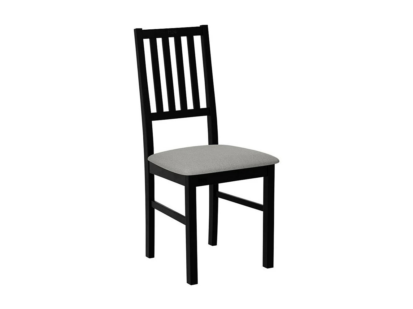 Silla Victorville 170, Gris claro|Negro, 90x43x49cm, Tapiz, De madera, Madera