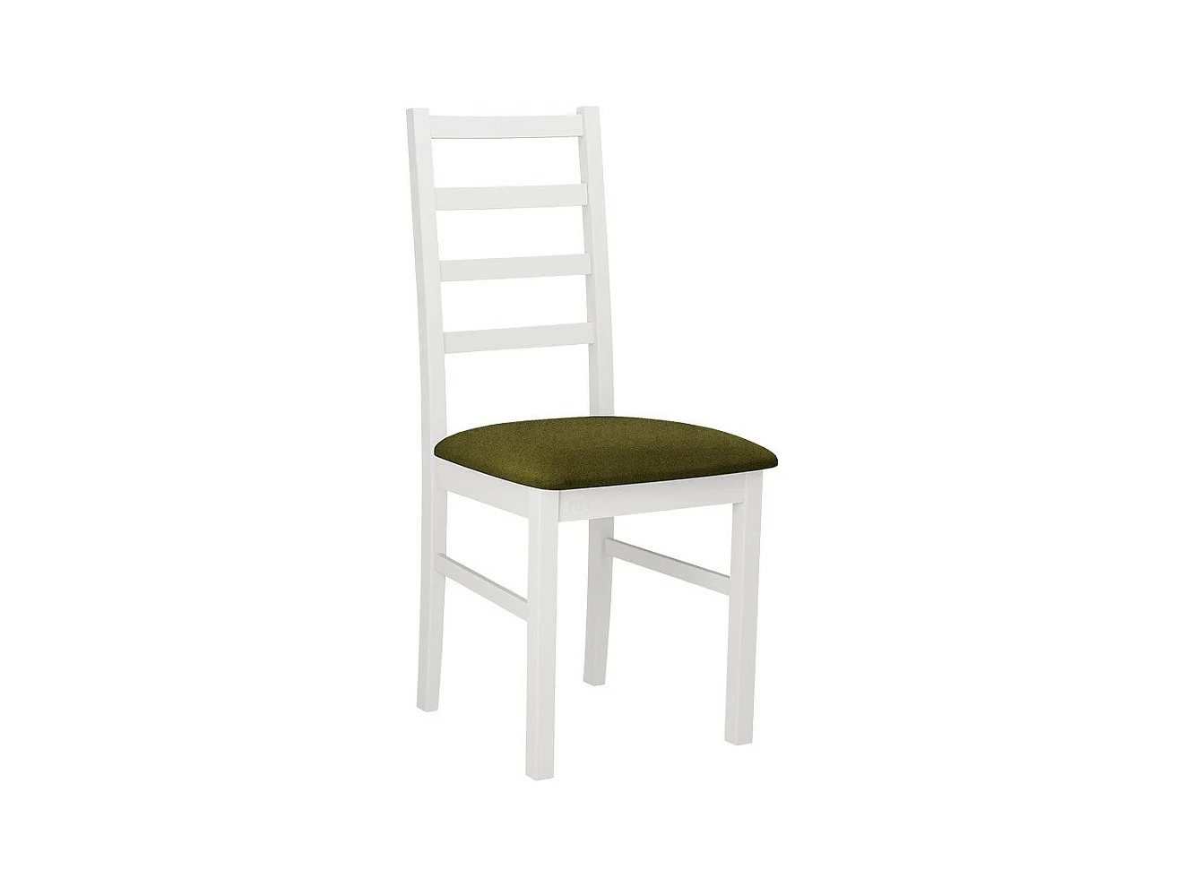 Chaise Victorville 171, Blanc|Vert, 94x43x49cm, Tapisserie, En bois, Bois