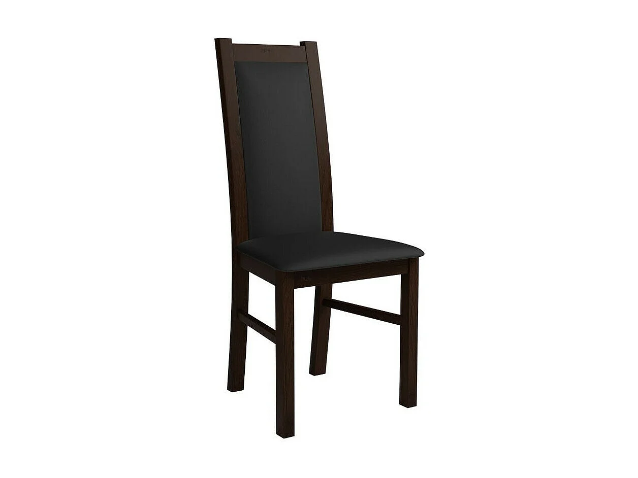 Silla Sparks 116, Negro|Nuez, 95x44x40cm, Cuero ecológico, De madera, Madera