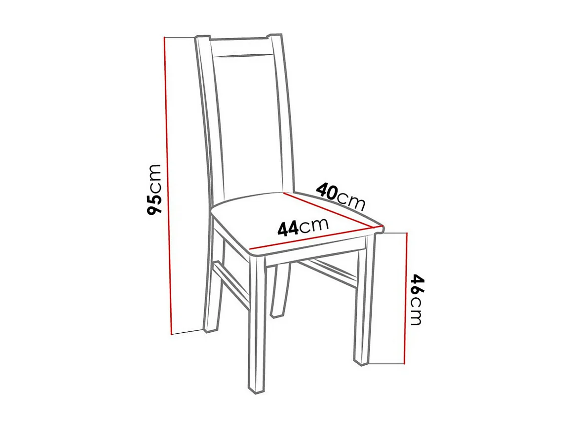 Silla Sparks 116, Negro|Nuez, 95x44x40cm, Cuero ecológico, De madera, Madera