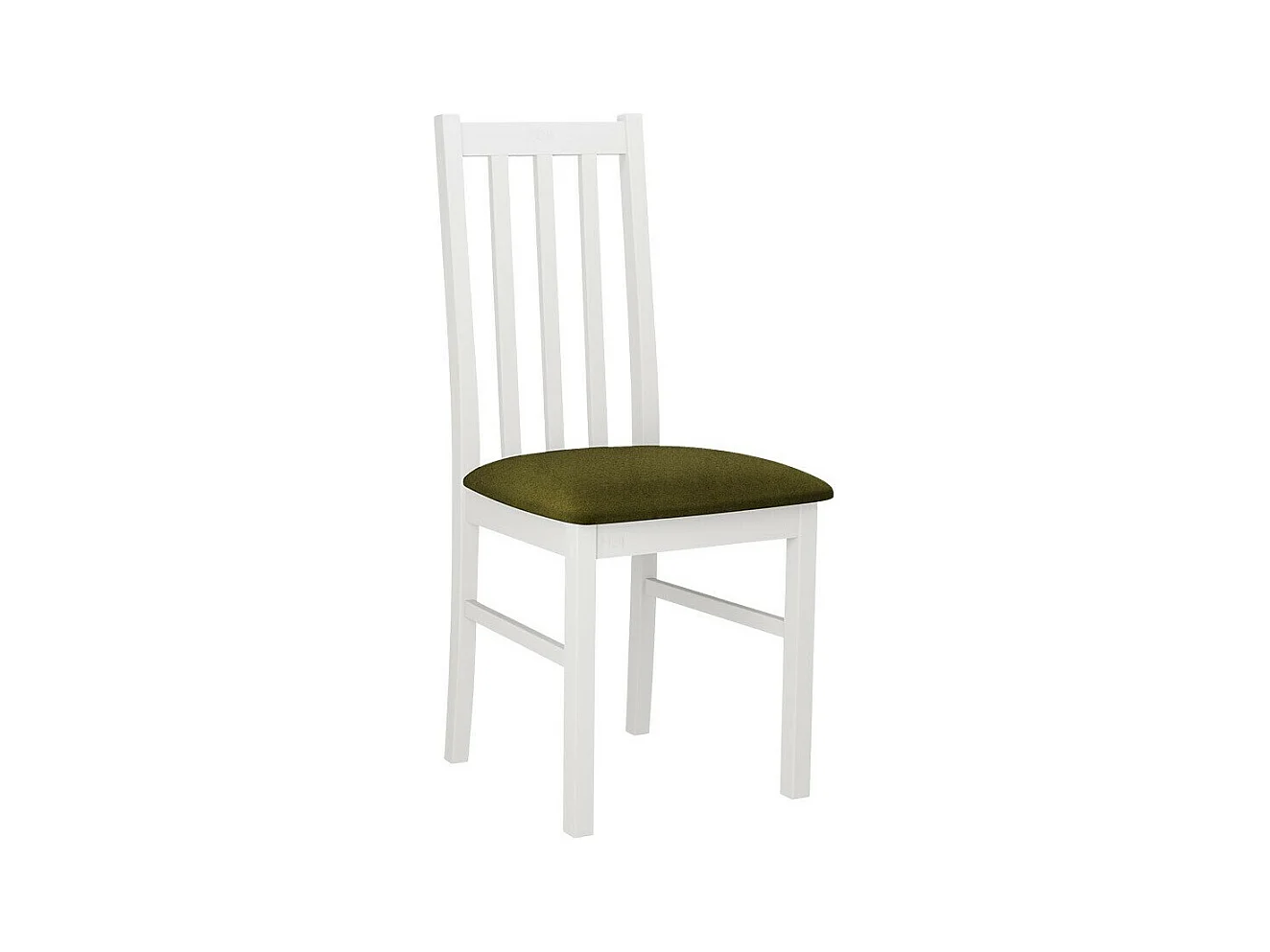 Chaise Victorville 141, Blanc|Vert, 94x43x49cm, Tapisserie, En bois, Bois
