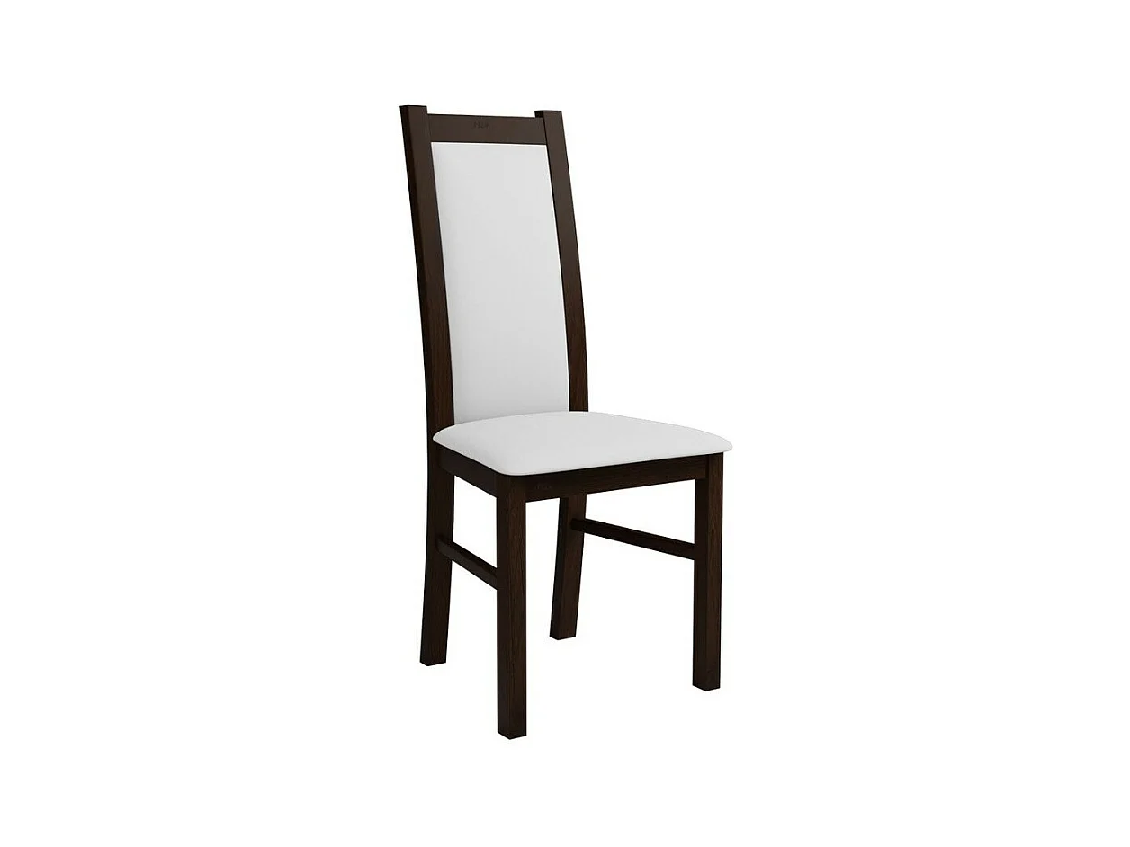 Silla Sparks 116, Blanco|Nuez, 95x44x40cm, Cuero ecológico, De madera, Madera