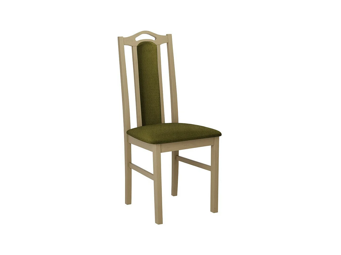 Chaise Victorville 139, Sonoma chêne|Vert, 97x43x48cm, Tapisserie, En bois, Bois