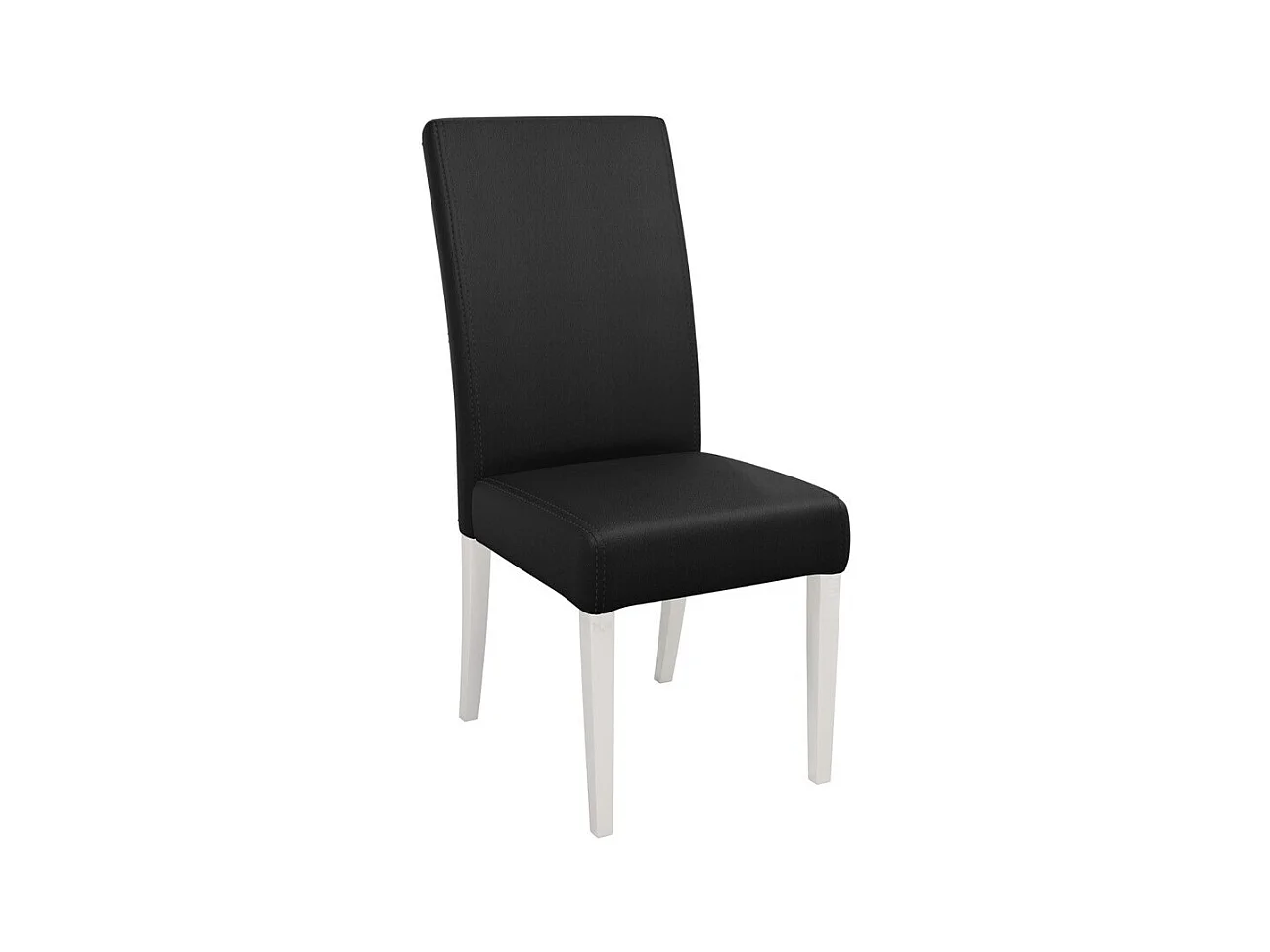 Chaise Sparks 184, Noir|Blanc, 105x45x42cm, Faux cuir, En bois, Bois