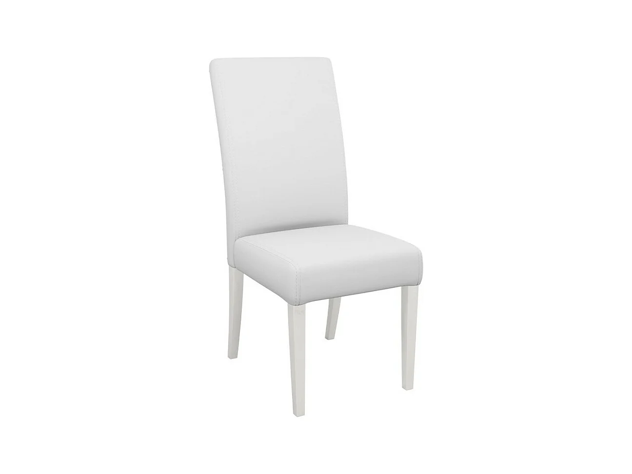 Chaise Sparks 184, Blanc, 105x45x42cm, Faux cuir, En bois, Bois