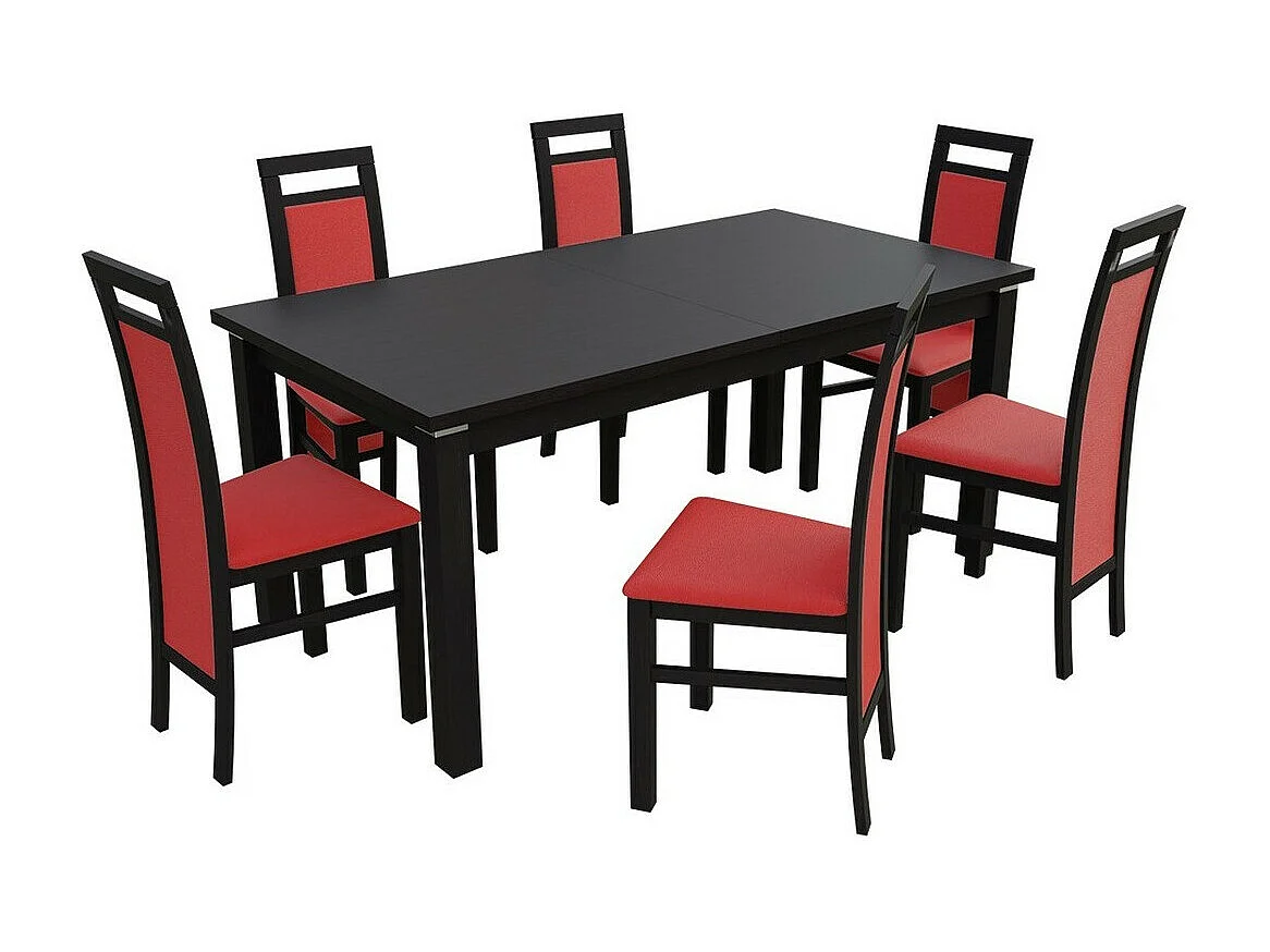 Chaise Sparks 100, 97x46x40cm, Faux cuir, En bois, Bois