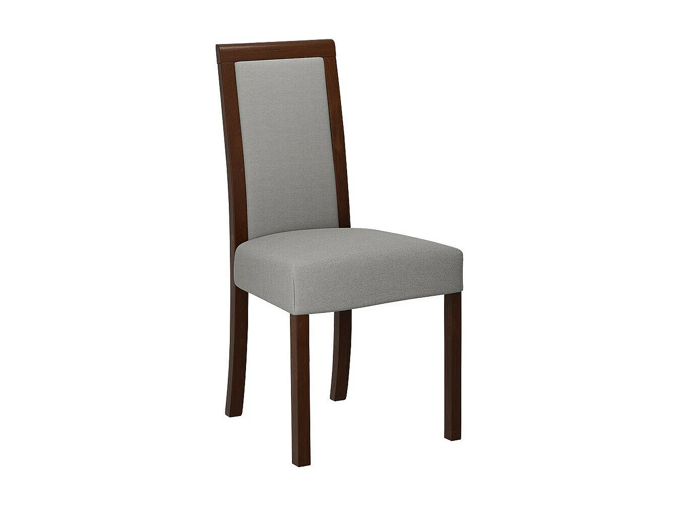 Chaise Victorville 161, Gris clair|Noix, 93x45x41cm, Tapisserie, En bois, Bois