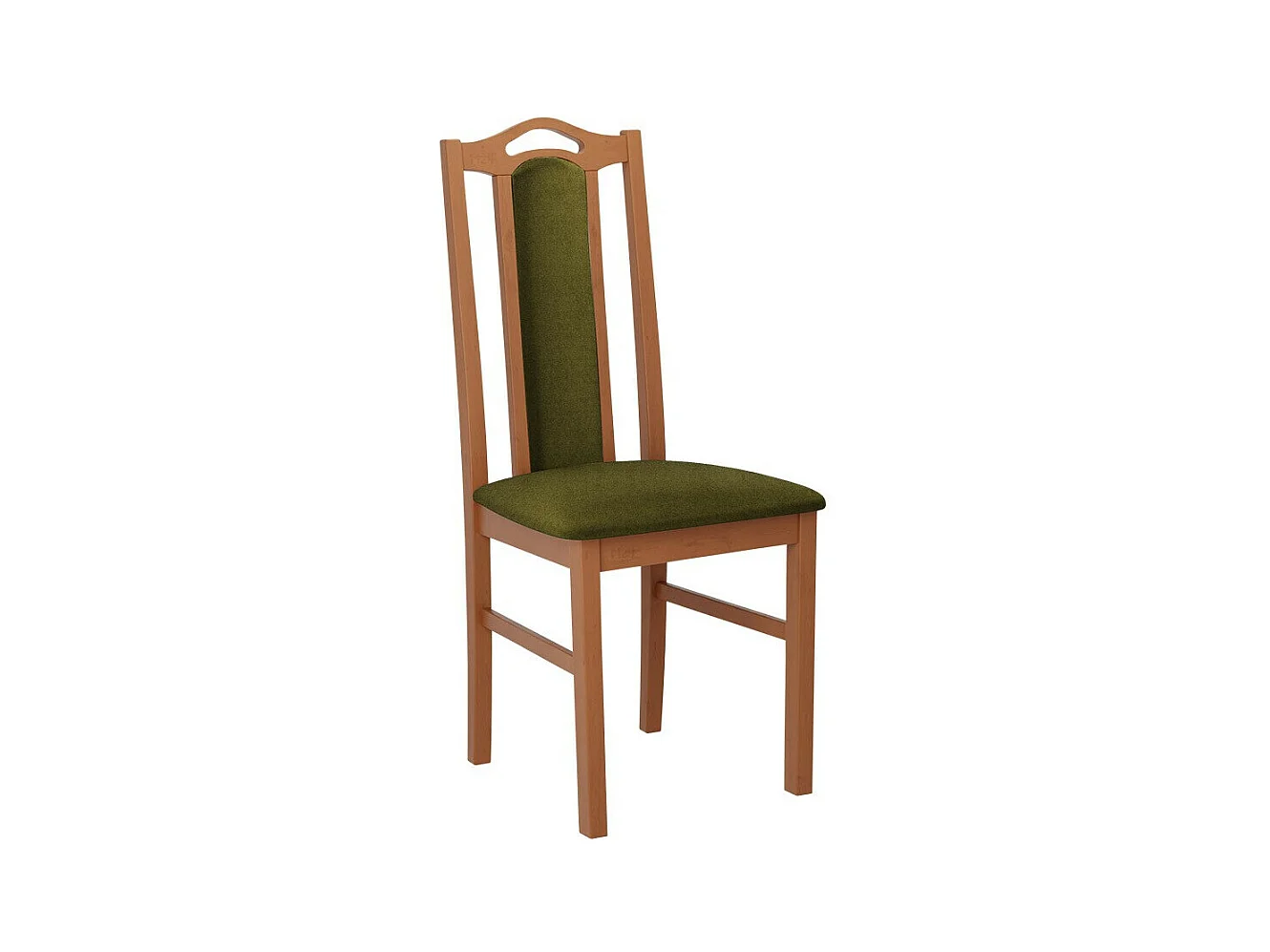 Chaise Victorville 139, Vert|Aulne, 97x43x48cm, Tapisserie, En bois, Bois