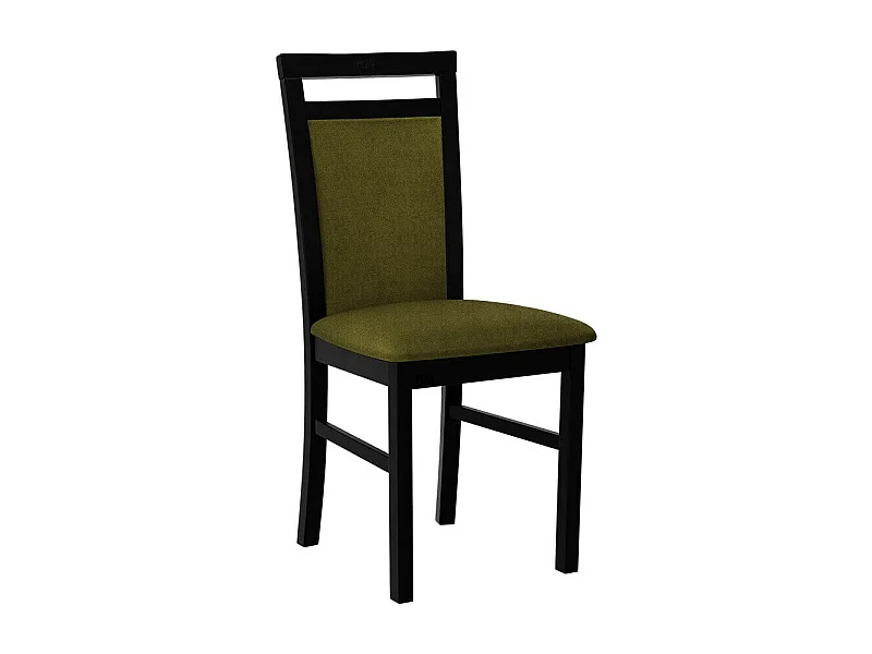 Chaise Victorville 154, Vert|Noir, 93x43x40cm, Tapisserie, En bois, Bois