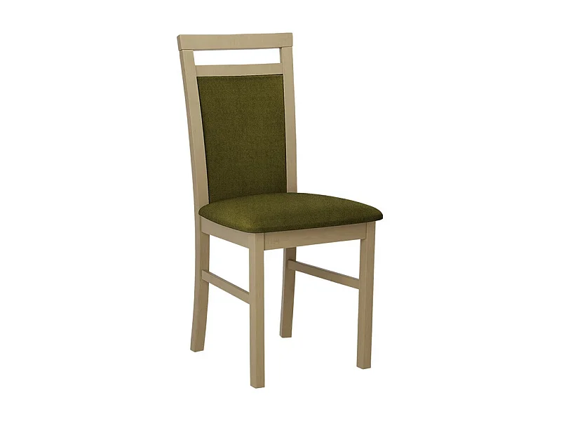 Chaise Victorville 154, Sonoma chêne|Vert, 93x43x40cm, Tapisserie, En bois, Bois