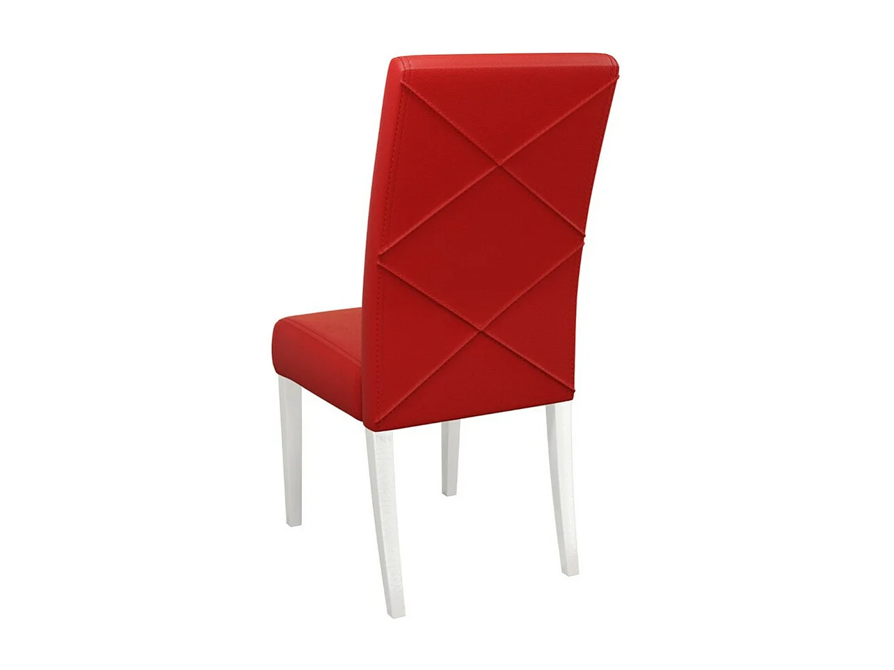 Chaise Sparks 184, Blanc|Rouge, 105x45x42cm, Faux cuir, En bois, Bois