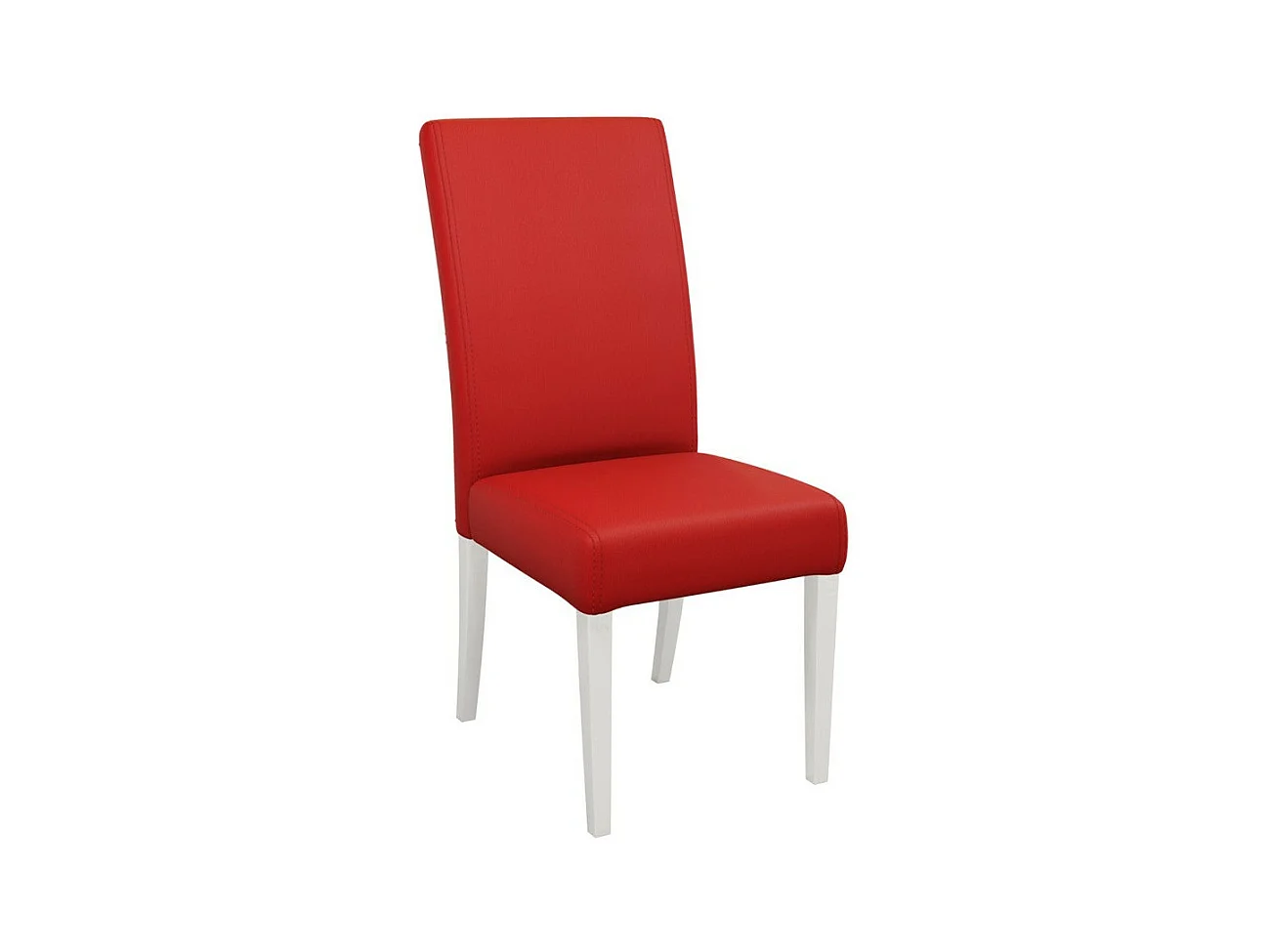 Chaise Sparks 184, Rouge|Blanc, 105x45x42cm, Faux cuir, En bois, Bois