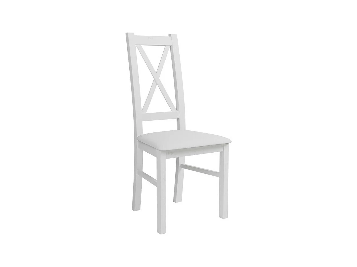 Sedia Sparks 117, Bianco, 95x46x40cm, Eco pelle, Di legno, Legno