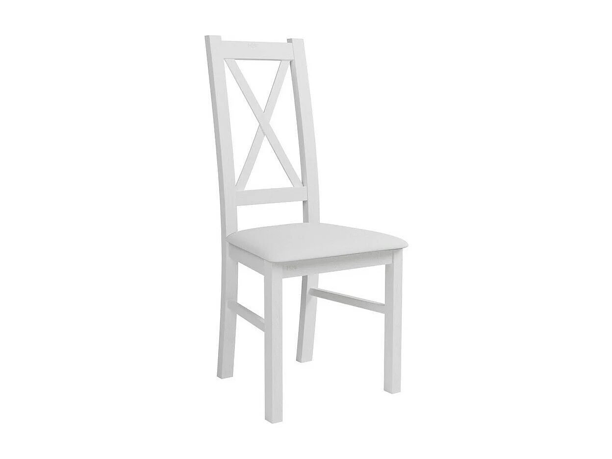 Silla Sparks 117, Blanco, 95x46x40cm, Cuero ecológico, De madera, Madera