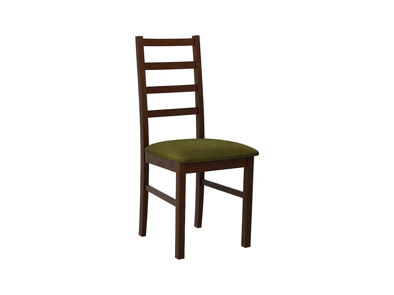 Chaise Victorville 171, Noix|Vert, 94x43x49cm, Tapisserie, En bois, Bois