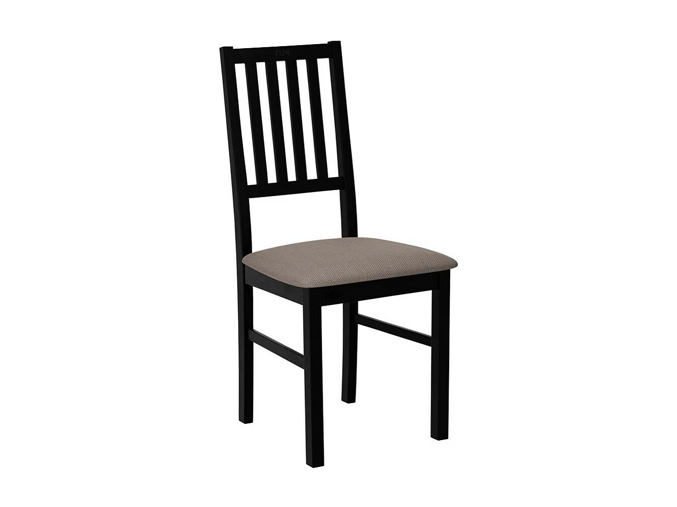 Chaise Victorville 170, Brun clair|Noir, 90x43x49cm, Tissu, En bois, Bois