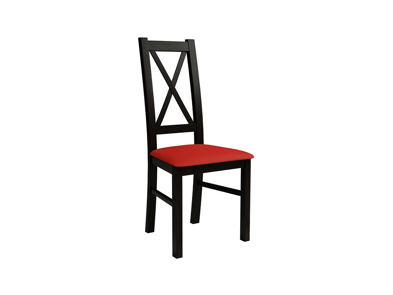 Sedia Sparks 117, Rosso|Wenge, 95x46x40cm, Eco pelle, Di legno, Legno