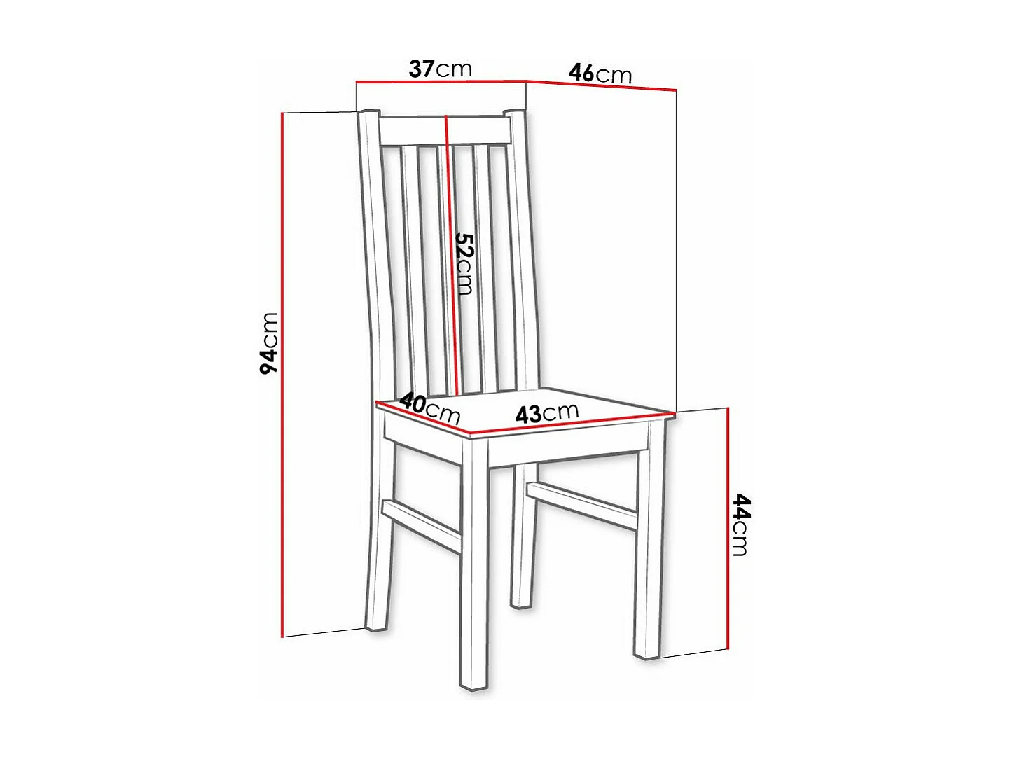 Chaise Victorville 115, Noix, 94x43x46cm, Bois, En bois, Mobilier déjà assemblé