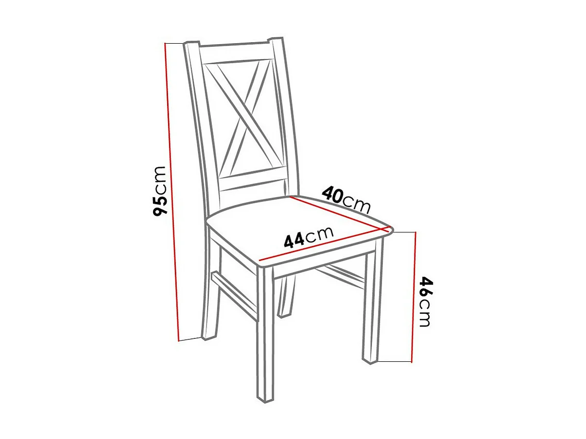 Chaise Sparks 117, Blanc|Marron, 95x46x40cm, Tapisserie, En bois, Bois