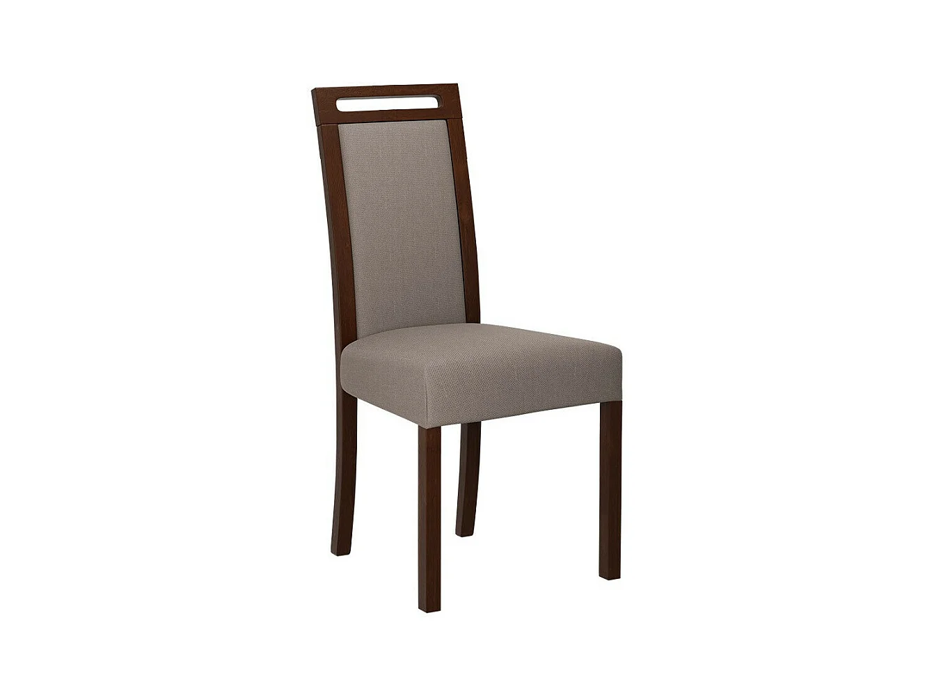 Silla Victorville 162, De color marrón claro|Nuez, 96x45x41cm, Tapiz, De madera, Madera