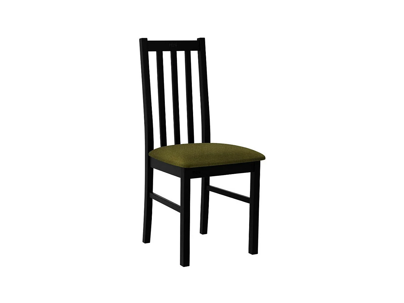 Chaise Victorville 141, Vert|Noir, 94x43x49cm, Tapisserie, En bois, Bois
