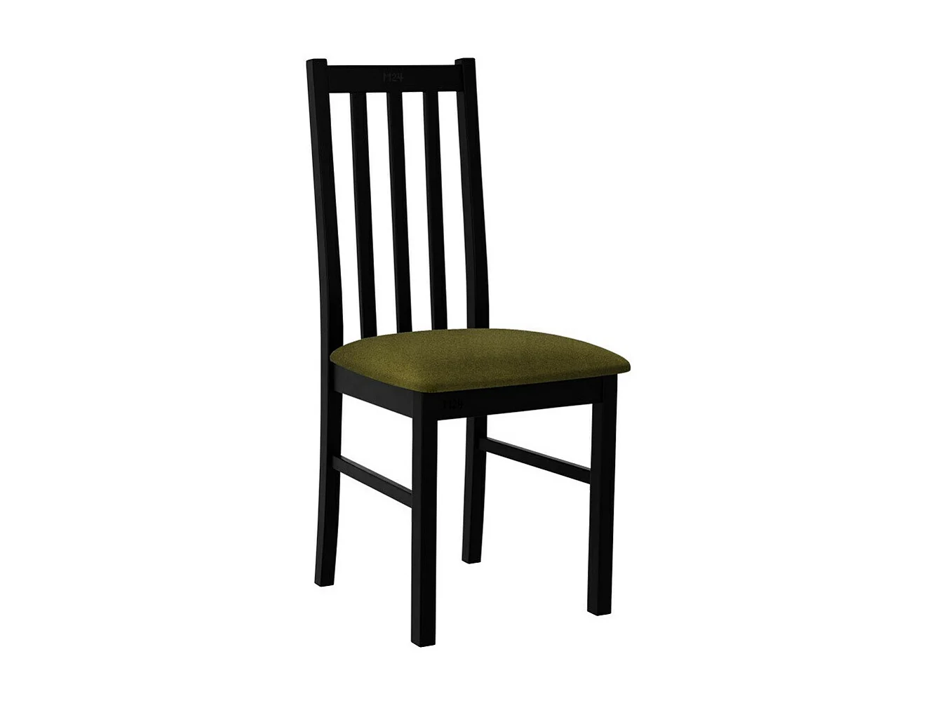 Silla Victorville 141, Negro|Verde, 94x43x40cm, Tapiz, De madera, Madera