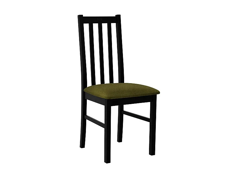 Silla Victorville 141, Negro|Verde, 94x43x40cm, Tapiz, De madera, Madera