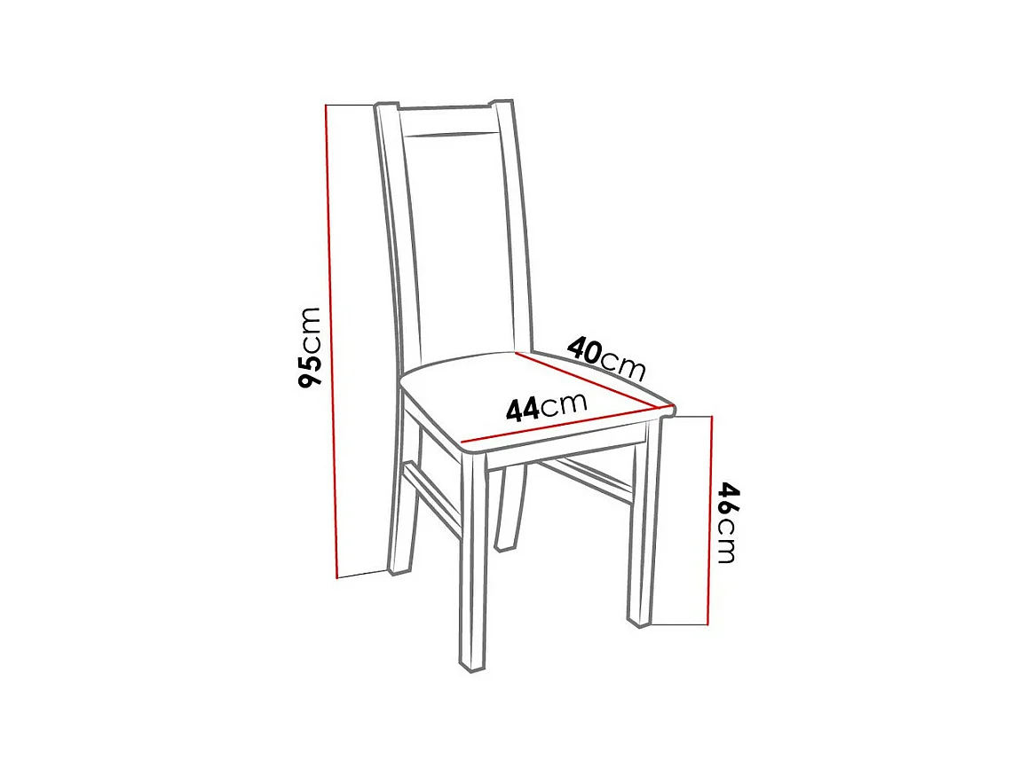 Chaise Sparks 116, Blanc|Rouge, 95x44x40cm, Faux cuir, En bois, Bois