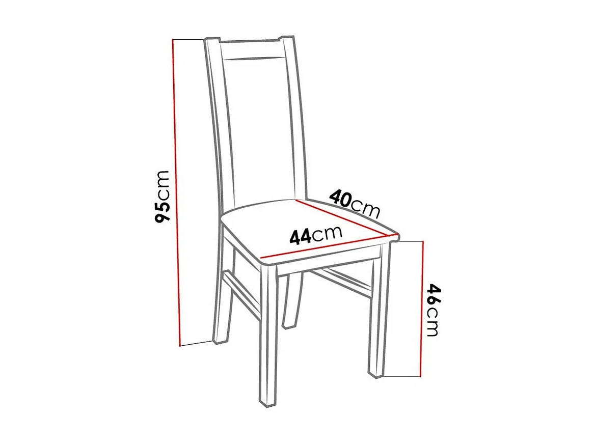 Silla Sparks 116, Blanco|Rojo, 95x44x40cm, Cuero ecológico, De madera, Madera