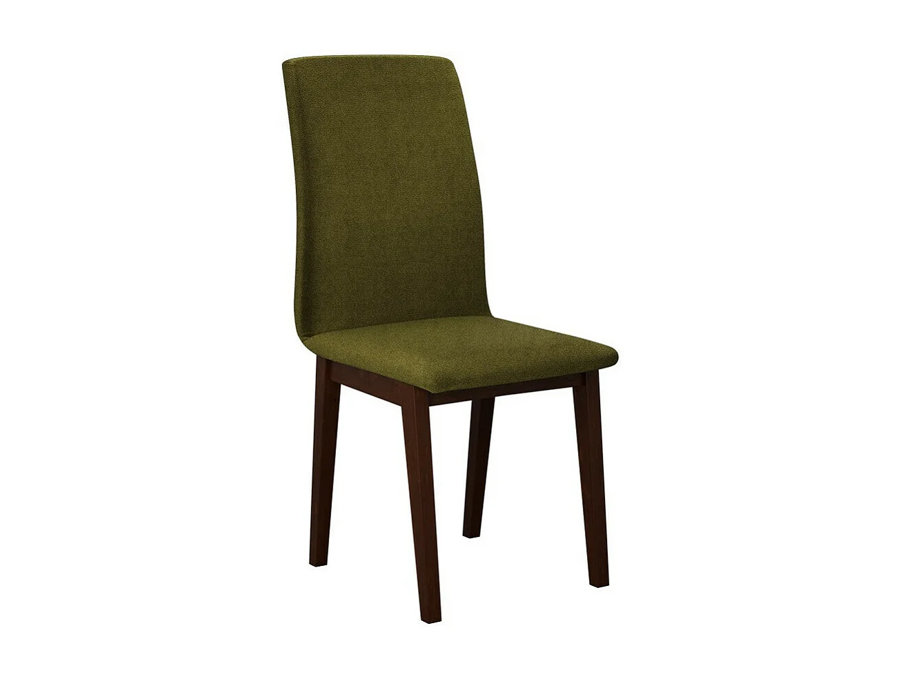 Chaise Victorville 268, Noix|Vert, 90x43x51cm, Tapisserie, En bois, Bois