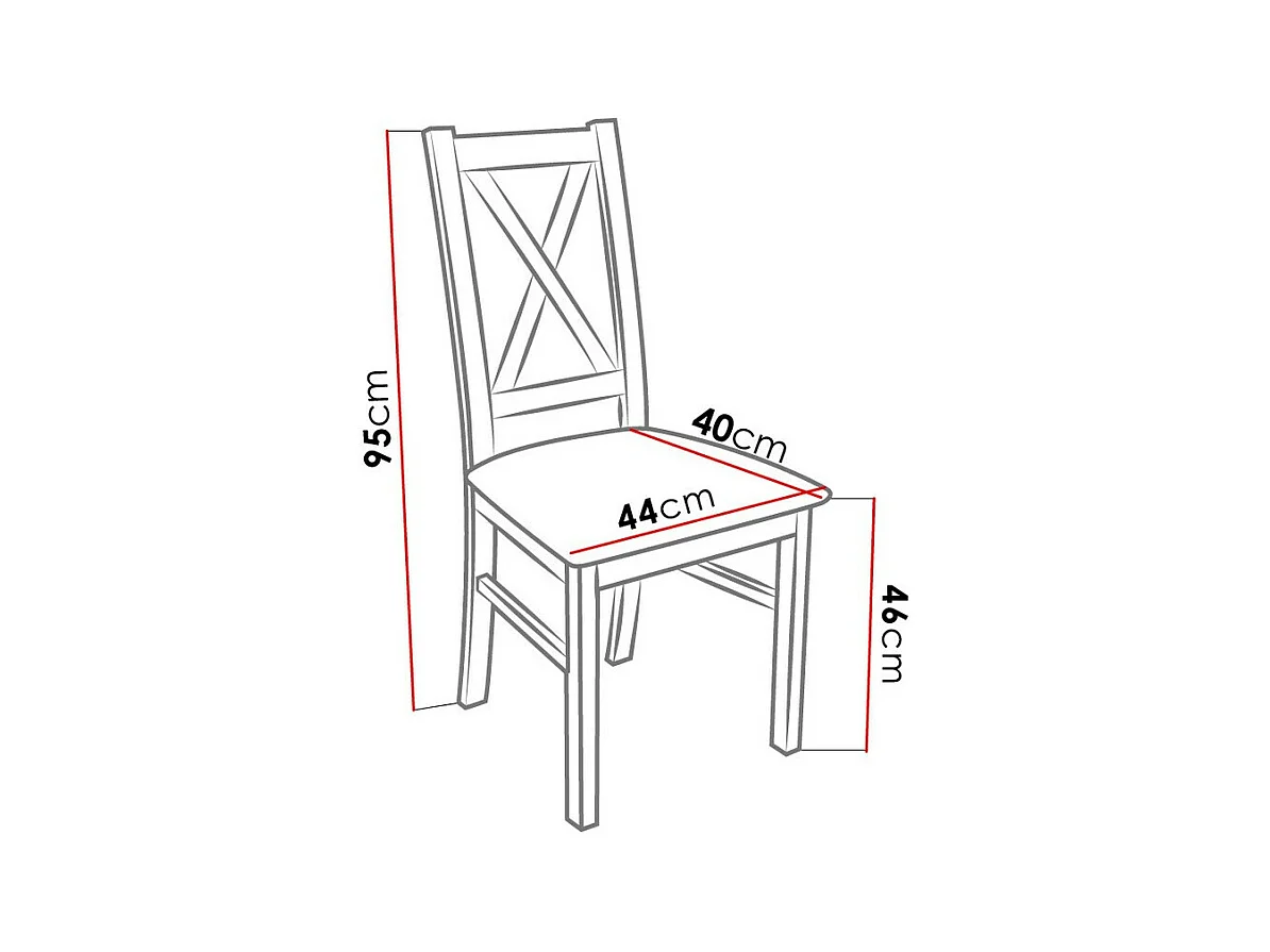 Chaise Sparks 117, Noir|Wengué, 95x46x40cm, Faux cuir, En bois, Bois