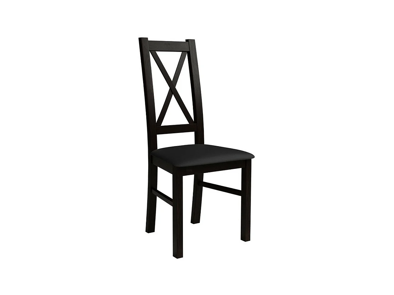 Chaise Sparks 117, Wengué|Noir, 95x46x40cm, Faux cuir, En bois, Bois