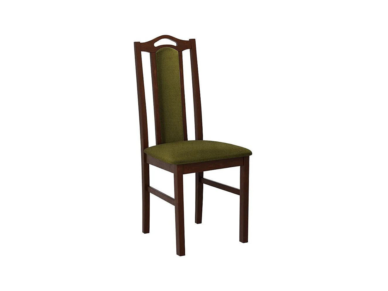 Chaise Victorville 139, Vert|Noix, 97x43x48cm, Tapisserie, En bois, Bois
