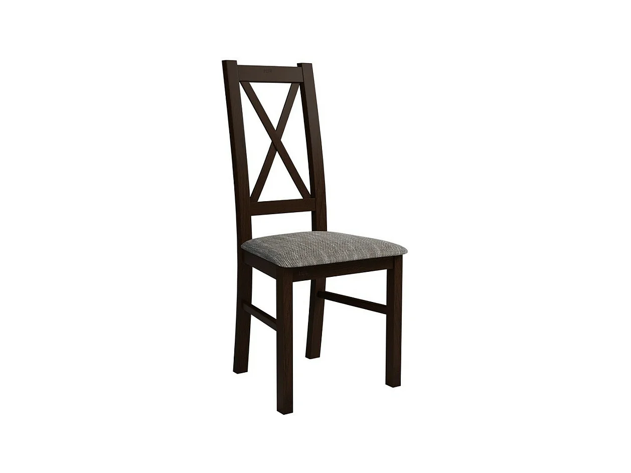 Chaise Sparks 117, Noix|Gris, 95x46x40cm, Tapisserie, En bois, Bois