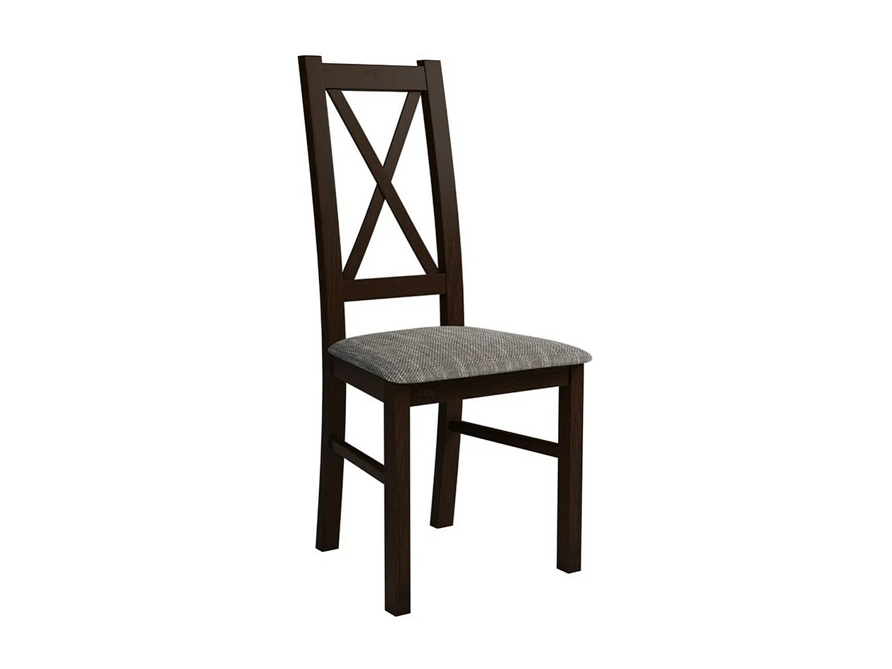 Silla Sparks 117, Gris|Nuez, 95x46x40cm, Tapiz, De madera, Madera